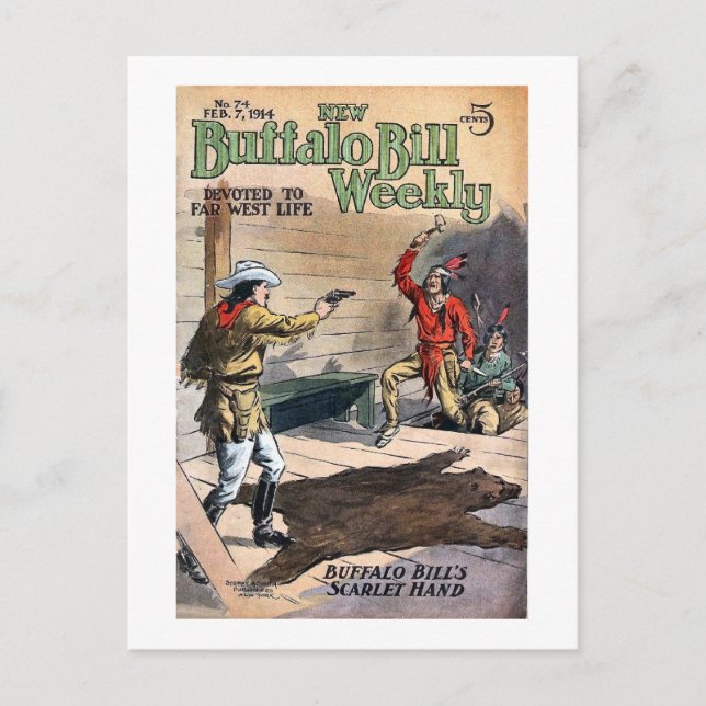 Buffalo Bill Weekly 8 - vintage Postcard (Front)