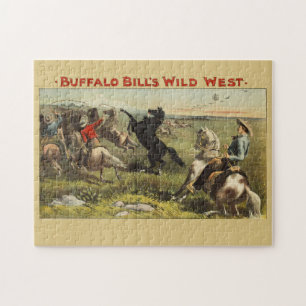 Buffalo Bill Wild West Cowboy Horse Poster Jigsaw Puzzle