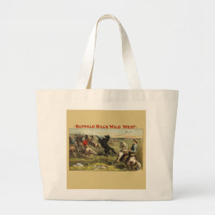 Buffalo Bill Wild West Cowboy Horse Poster Large Tote Bag