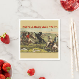 Buffalo Bill Wild West Cowboy Horse Poster Napkin