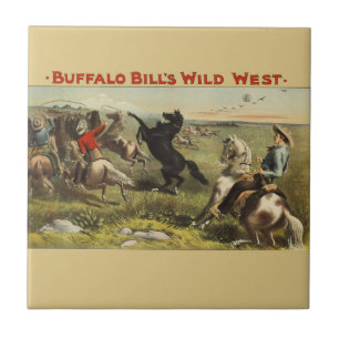 Buffalo Bill Wild West Cowboy Horse Poster Tile