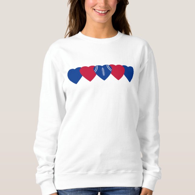 Buffalo Bills Heart Football Sweatshirt (Front)