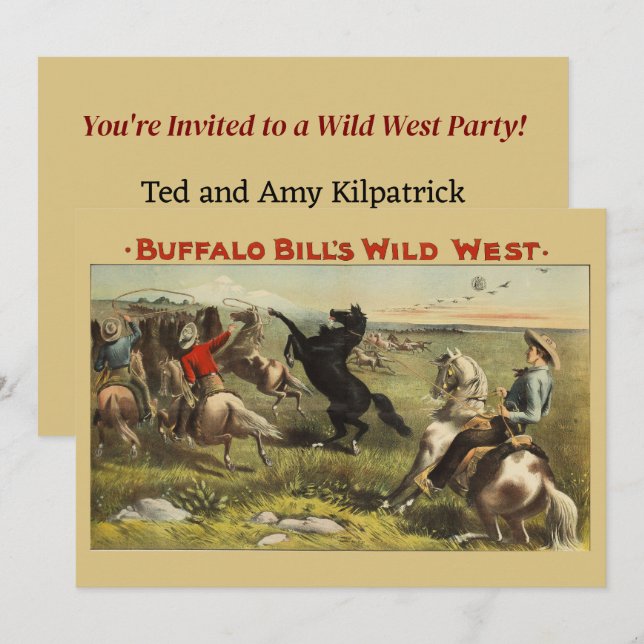 Buffalo Bill's Wild West Horses Invitation (Front/Back)