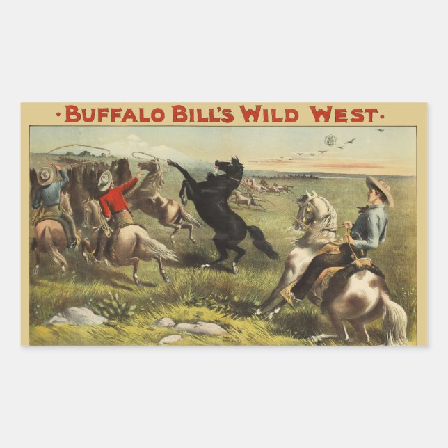 Buffalo Bill's Wild West Horses Rectangular Sticker (Front)
