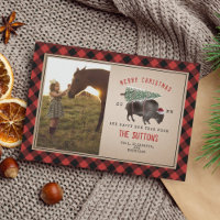 Buffalo Bison Burlap Rustic Christmas Tree Photo