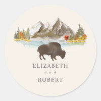 Buffalo Bison Fall Autumn Mountain Wedding