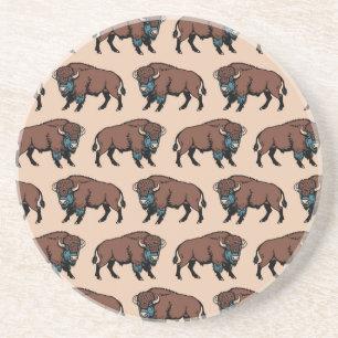 Buffalo Bison Pattern Coaster