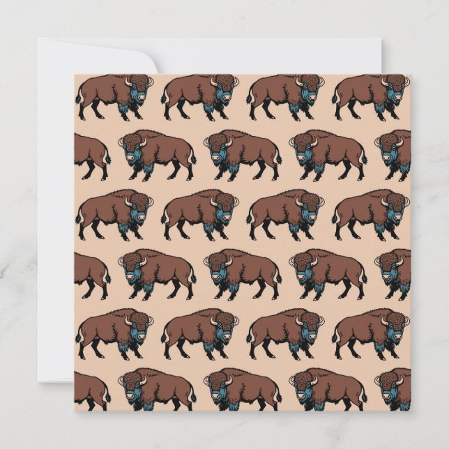 Buffalo Bison Pattern Invitation (Front)