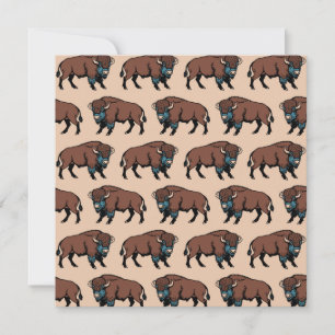 Buffalo Bison Pattern Invitation