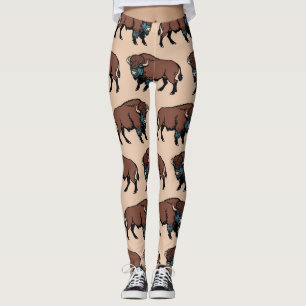 Buffalo Bison Pattern Leggings