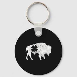 Buffalo Bison Shamrock St. Patrick's Day Saint Pad Key Ring