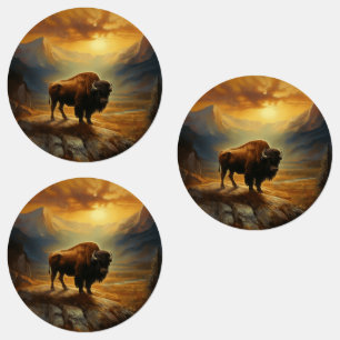 Buffalo Bison Sunset Silhouette