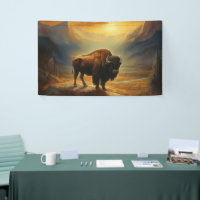 Buffalo Bison Sunset Silhouette