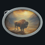 Buffalo Bison Sunset Silhouette Belt Buckle<br><div class="desc">Capture the untamed beauty of the American West with our breathtaking Sunset Buffalo Bison Silhouette Art Print. Set against a backdrop of a radiant, amber-hued sunset, a majestic buffalo bison stands proudly on the horizon, its formidable presence magnified by the golden light. This stunning artwork celebrates the spirit of the...</div>