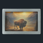 Buffalo Bison Sunset Silhouette Belt Buckle<br><div class="desc">Capture the untamed beauty of the American West with our breathtaking Sunset Buffalo Bison Silhouette Art Print. Set against a backdrop of a radiant, amber-hued sunset, a majestic buffalo bison stands proudly on the horizon, its formidable presence magnified by the golden light. This stunning artwork celebrates the spirit of the...</div>