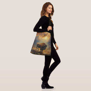 Buffalo Bison Sunset Silhouette  Crossbody Bag