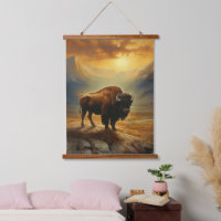Buffalo Bison Sunset Silhouette 