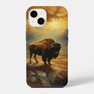 Buffalo Bison Sunset Silhouette iPhone 14 Case