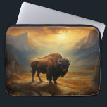 Buffalo Bison Sunset Silhouette Laptop Sleeve<br><div class="desc">Capture the untamed beauty of the American West with our breathtaking Sunset Buffalo Bison Silhouette Art Print. Set against a backdrop of a radiant, amber-hued sunset, a majestic buffalo bison stands proudly on the horizon, its formidable presence magnified by the golden light. This stunning artwork celebrates the spirit of the...</div>