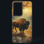 Buffalo Bison Sunset Silhouette  Samsung Galaxy Case<br><div class="desc">Capture the untamed beauty of the American West with our breathtaking Sunset Buffalo Bison Silhouette Art Print. Set against a backdrop of a radiant, amber-hued sunset, a majestic buffalo bison stands proudly on the horizon, its formidable presence magnified by the golden light. This stunning artwork celebrates the spirit of the...</div>