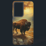 Buffalo Bison Sunset Silhouette  Samsung Galaxy Case<br><div class="desc">Capture the untamed beauty of the American West with our breathtaking Sunset Buffalo Bison Silhouette Art Print. Set against a backdrop of a radiant, amber-hued sunset, a majestic buffalo bison stands proudly on the horizon, its formidable presence magnified by the golden light. This stunning artwork celebrates the spirit of the...</div>