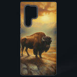 Buffalo Bison Sunset Silhouette  Samsung Galaxy Case<br><div class="desc">Capture the untamed beauty of the American West with our breathtaking Sunset Buffalo Bison Silhouette Art Print. Set against a backdrop of a radiant, amber-hued sunset, a majestic buffalo bison stands proudly on the horizon, its formidable presence magnified by the golden light. This stunning artwork celebrates the spirit of the...</div>