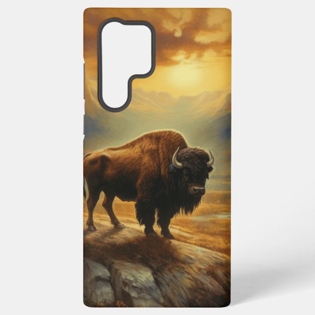 Buffalo Bison Sunset Silhouette  Samsung Galaxy S22 Ultra Case (Back)