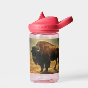 Buffalo Bison Sunset Silhouette  Water Bottle