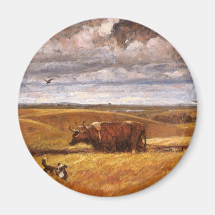 Buffalo Bones Ploughed Under by Harvey Thomas Dunn Magnet