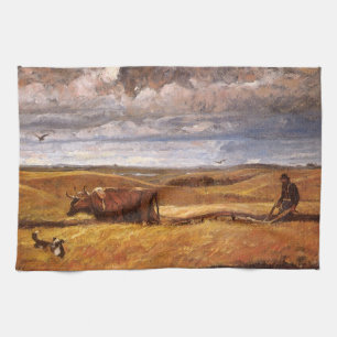 Buffalo Bones Ploughed Under by Harvey Thomas Dunn Tea Towel