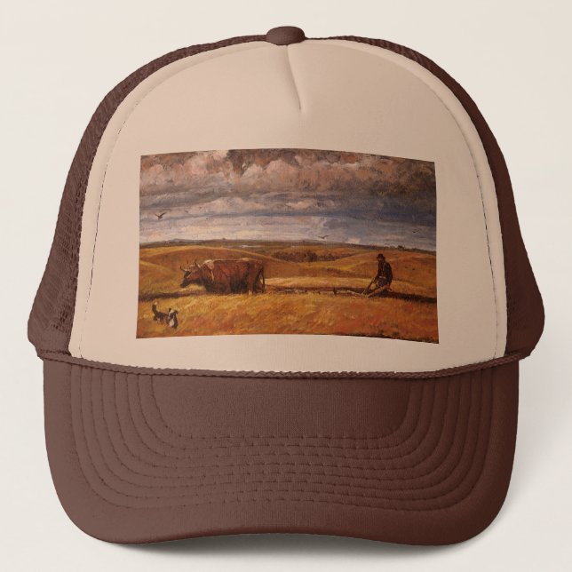 Buffalo Bones Ploughed Under by Harvey Thomas Dunn Trucker Hat (Front)