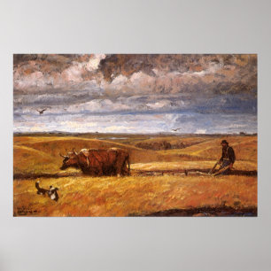 Buffalo Bones Plowed Under by Harvey Thomas Dunn Poster
