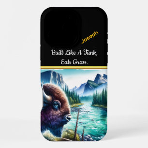 Buffalo by a Calm River in Mountains iPhone 16 Pro Max Case