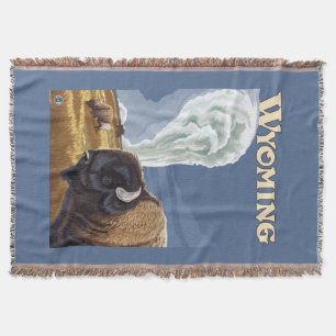 Buffalo by Old Faithful Vintage Travel Poster Throw Blanket