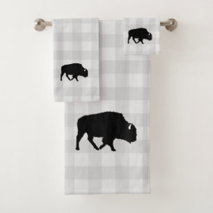 Buffalo Cabin Check Pattern Bath Towel Set