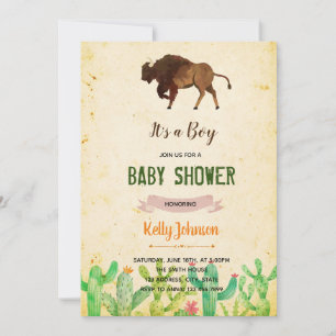 Buffalo cactus invitation