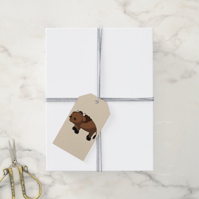 buffalo cartoon gift tags (With Twine)