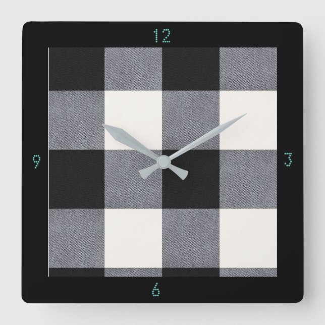 buffalo Check1 Square Wall Clock (Front)