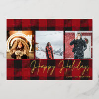 Buffalo Check 3 Photo Happy Holidays