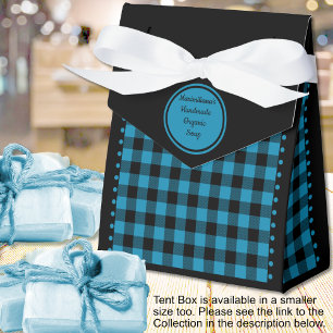 Buffalo Check - Black and Blue - 4x2x5 Tent Favour Box