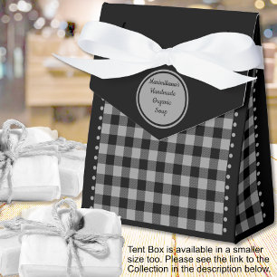 Buffalo Check - Black and Grey - 4x2x5 Tent Favour Box