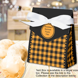Buffalo Check -Black and Orange - 3x1.5x3.25 Tent  Favour Box