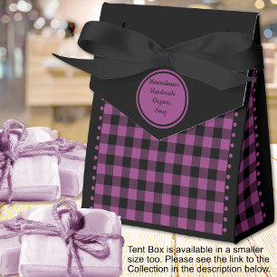 Buffalo Check - Black and Purple - 4x2x5 Tent Favour Box