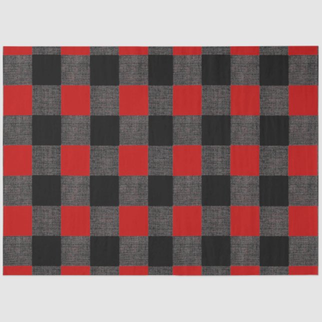 Buffalo Check Black and Red Tissue Paper (Front)