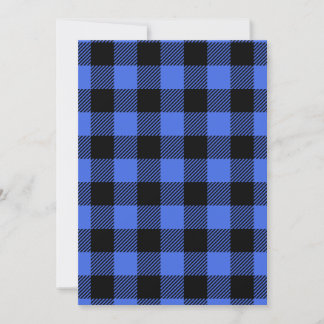 Buffalo Check Blue & Black Lumberjack Plaid Decor Invitation