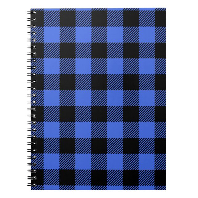 Buffalo Check Blue & Black Lumberjack Plaid Decor Notebook (Front)