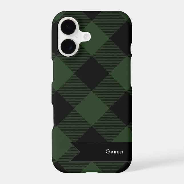 Buffalo Check Celtic Green and Black Squares Plaid (Back)