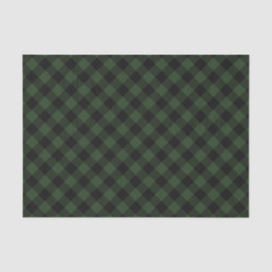 Buffalo Check Celtic Green and Black Squares Plaid Tissue Paper