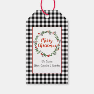 Buffalo Check Christmas Gift Tags