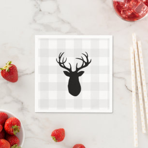 Buffalo Check Deer Wilderness Cabin Napkin